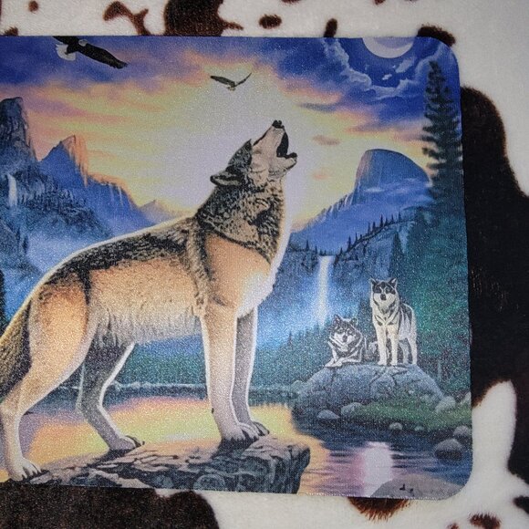 Howling Wolf Computer Mouse Pad - Picture 4 of 4